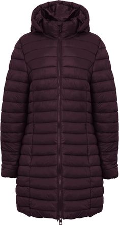 Amara Reya Womens Olivia Longline Quilted Puffer Coat with Detachable Hood