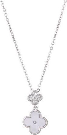Adornia CZ Clover Pendant Necklace in White at Nordstrom Rack