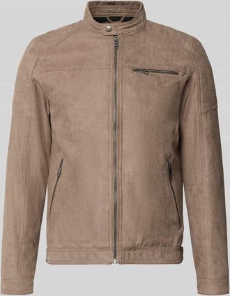 Jack & Jones Jacke in Leder-Optik Modell JEROCKY in Taupe, Gr&ouml;&szlig;e XXL
