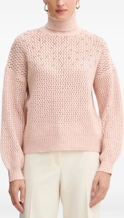 Fracomina Maglione a collo alto con cristalli - Rosa