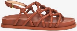 AGL Womens Cristina Knots Sandals In Cognac