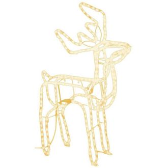 vidaXL Figura De Reno De Navidad Blanco C&aacute;lido 76x42x87 Cm Vidaxl