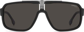 Carrera 1091/S/US 65mm Polarized Oversize Navigator Sunglasses in Matte Black Dark Ruth/grey Pz at Nordstrom