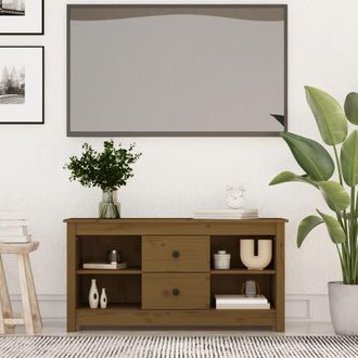 vidaXL Vidaxl - Mueble De Tv Madera Maciza De Pino Marr&oacute;n Miel 103x36,5x52 Cm