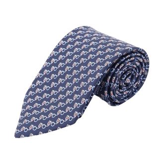 Ferragamo Owl Print Silk Tie - male - Ferragamo - Ties - Blue - ONE SIZE - Accessories