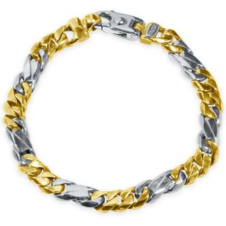 Pompeii3 Mens Figaro Link 14k Gold (35gram) or Platinum (57gram) 7.5mm Bracelet 8.5