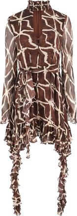 Alexis Abito corto Amalia con ruches - Marrone