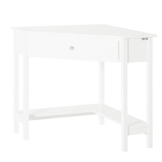 SoBuy Mesa de escritorio con un caj&oacute;n madera blanco