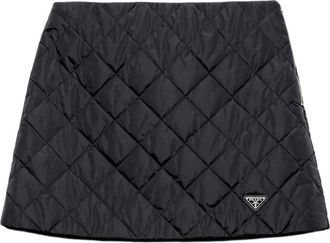 Prada Minigonna con placca logo - Nero