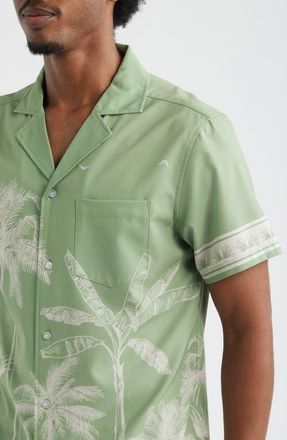 MAVRANS Tropical Palm Weekend Camp Shirt in Light Green at Nordstrom, Size Xx-Large