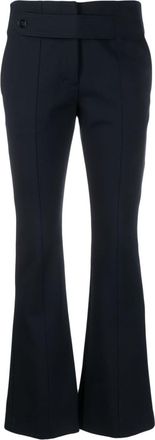 Dorothee Schumacher flared-cut button-detail trousers - women - Polyamide/Viscose/Elastane - 4 - Blue