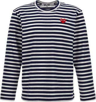 Comme Des Gar&ccedil;ons Comme des Gar&ccedil;ons Play Logo Patch Stripes Thirt