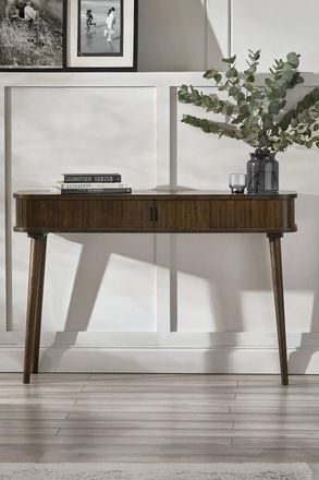 Julian Bowen Arya Console Table with Sliding Door Storage in Dark Brown