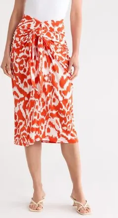 Diane Von F&uuml;rstenberg Mila Printed Skirt in Kupang Orange at Nordstrom Rack, Size Xx-Small