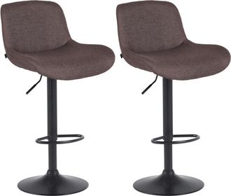 Clp Clp - Lote De 2 Taburetes De Bar Solon Negro Marr&oacute;n Oscuro Tela