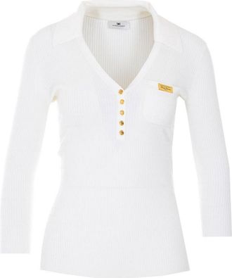 Elisabetta Franchi White Long Sleeves Top