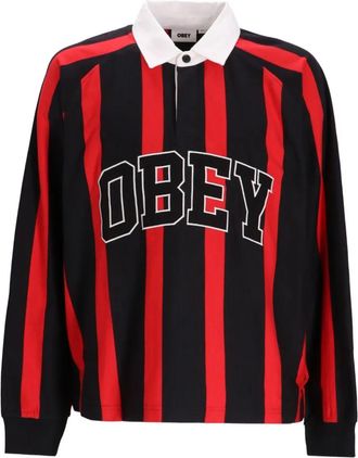 Obey Gestreept poloshirt - Zwart