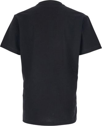 Dsquared2 Mens Black Crewneck T-Shirt With Patch Logo Cotton T-Shirts And Polos