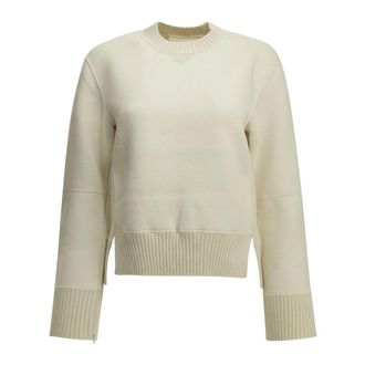 sacai Pullover in maglia di cotone e cashmere - - Knitwear - Uomo - Beige - S