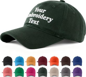 Generic Personalised Baseball Caps with Embroidery Text for Men Women,Custom Hat for Golf Baseball Tennis Hiking Fitness (UK, Alpha, One Size, Dark Green)