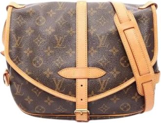 Louis Vuitton Pre-owned Saumur Monogram Schoudertas - Dames - Vintage Schoudertas - Bruin - ONE Size - Leer - Vintage