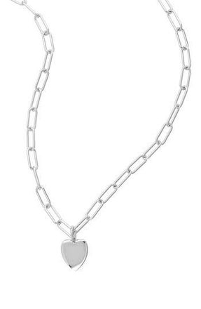 Adornia Paperclip Heart Pendant Necklace in Silver at Nordstrom Rack