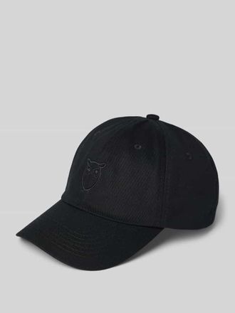 Knowledge Cotton Apparel Basecap mit Motiv-Stitching in Black, Gr&ouml;&szlig;e L/XL
