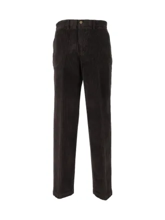 BRIGLIA 1949 Black Corduroy Straight-Leg Trousers