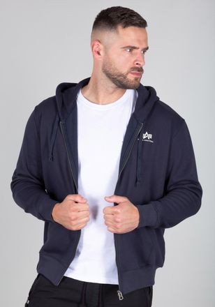 Alpha Industries Hoodie ALPHA INDUSTRIES Basic Zip Hoodie SL, Herren, Gr. 3XL, blau (rep.blau), Shell: 80% Cotton, 20% Polyester, regular fit, Sweatshirts Hoodie