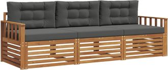vidaXL Conjunto De Sof&aacute;s De Exterior 3 Uds. Natural Y Antracita Vidaxl