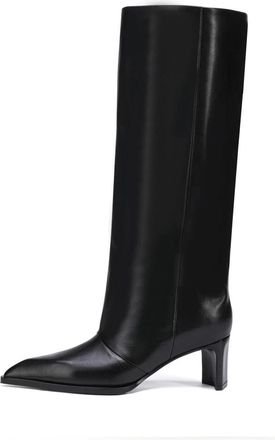 Cesare Gaspari Leren enkellaarzen - Dames - Laarzen met Hak - Zwart - 39 EU - Leer - Schoenen