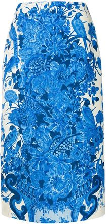Valentino Garavani Floral-Print Mid-Length Skirt