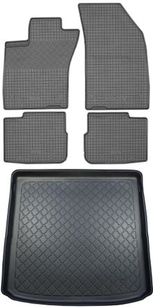 OEM Fiat Tipo Kombi (5 Puertas) Desde 02.2017 Set - Alfombrillas De Goma Para Coche + Alfombrilla Para Maletero