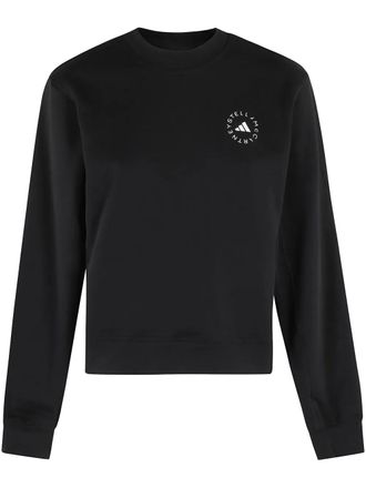 adidas by Stella McCartney logo-print sweatshirt - women - Recycled Cotton/Recycled Polyester - 2XS - Black