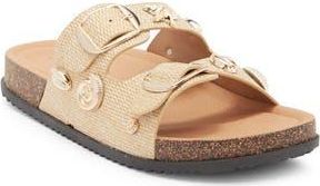 Top Moda Arissa Slide Sandal in Dnu/beige Raffia at Nordstrom Rack, Size 7.5