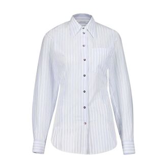 Paco Rabanne Striped Cotton Poplin Shirt with Belt