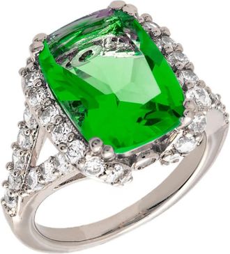 Bertha Sunglasses Juliet Collection Womens 18k WG Plated Green Statement Fashion Ring Size 8