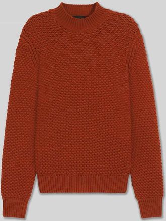 HUGO BOSS Regular Fit Strickpullover aus reiner Schurwolle Modell C-HELETTO - BECKHAM x BOSS in Orange, Größe XXL