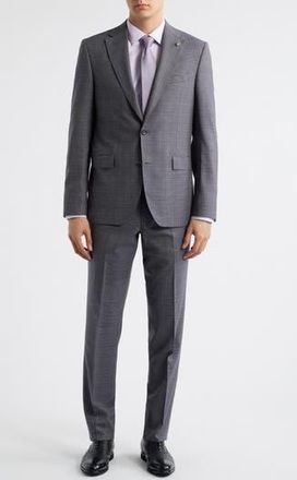 Jack Victor Esprit Screen Check Suit in Blue Grey at Nordstrom Rack, Size 42 Regular