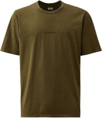 C.P. Company T-shirt girocollo con logo ricamato - Verde