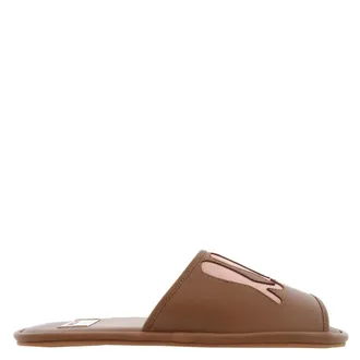 Bally Nappa Leather Logo Slide Sandals, Brand Size 37 ( US Size 6.5 )
