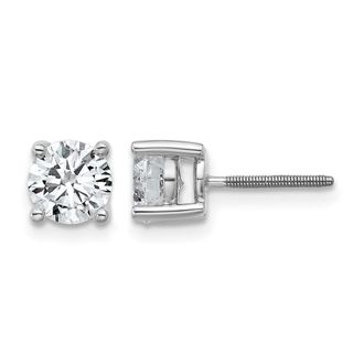 Diamond2Deal 14k Gold 1 1/2 ct Round Lab Grown Diamond Stud Earrings Screw Back VS Clarity, G-H Color