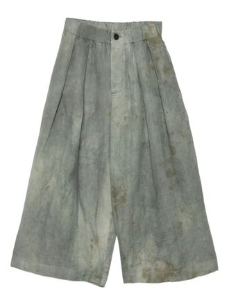 Uma Wang pleated flared trousers - Blue