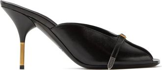Versace Womens Nyx Leather Mules In Black