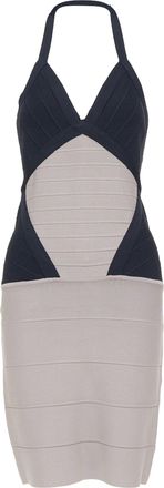 H&eacute;rve L&eacute;ger Colorblock Bandage Mini Dress