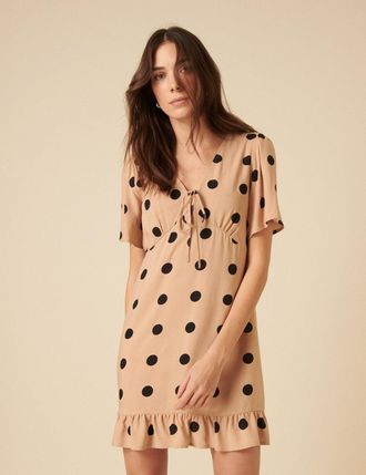 Nobody's Child Petite Cream Polka Dot Dalia Mini Dress