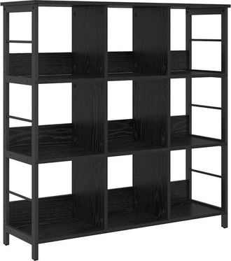 vidaXL Bookshelf Black Oak 102 x 32 x 104.5 cm Engineered Wood vidaXL