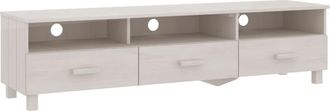 vidaXL Vidaxl - Mueble De Tv Hamar Madera Maciza De Pino Blanco 158x40x40 Cm