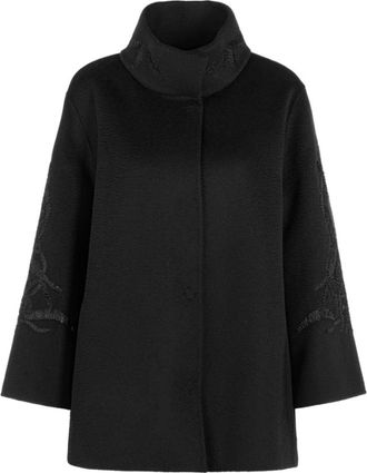 Marc Cain Outdoor Jacket - Dames - Mantels - Zwart - Maat: M Wol
