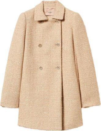Twinset Beige Stijlvolle Jas voor Vrouwen - Dames - Mantel - Bruin - L - Jassen